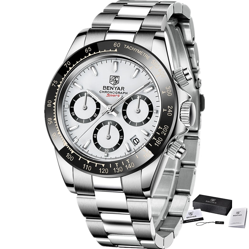 Relojes Hombre 2021 BENYAR New  Watches Men Luxury Brand Chronograph Male Sport Watches Waterproof Stainless Steel Quartz  Watch