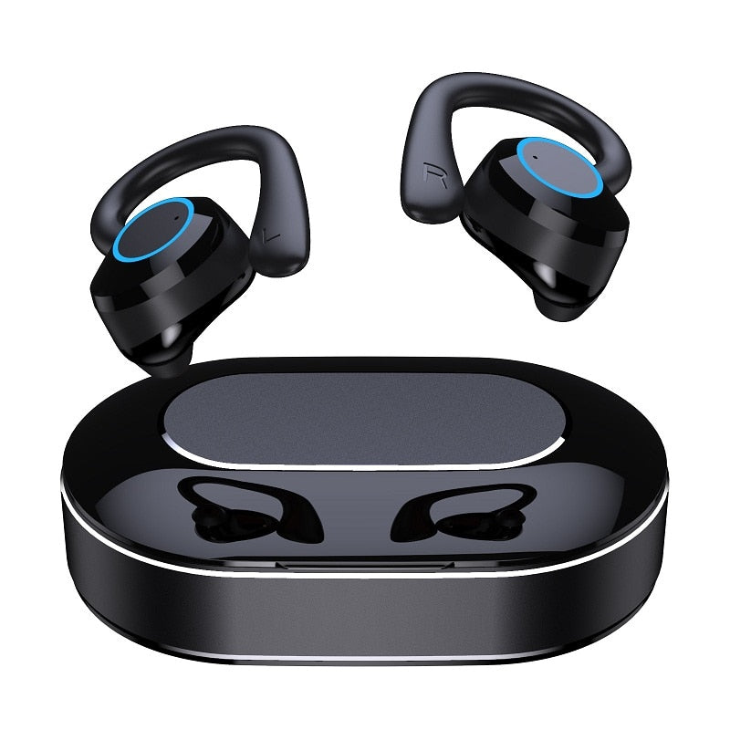 Wireless Headphones Bluetooth 5.1 TWS Sport Earbuds Deep Bass Noise Cancelling Earphones HD Mic IPX7 Earhook HIFI Headset