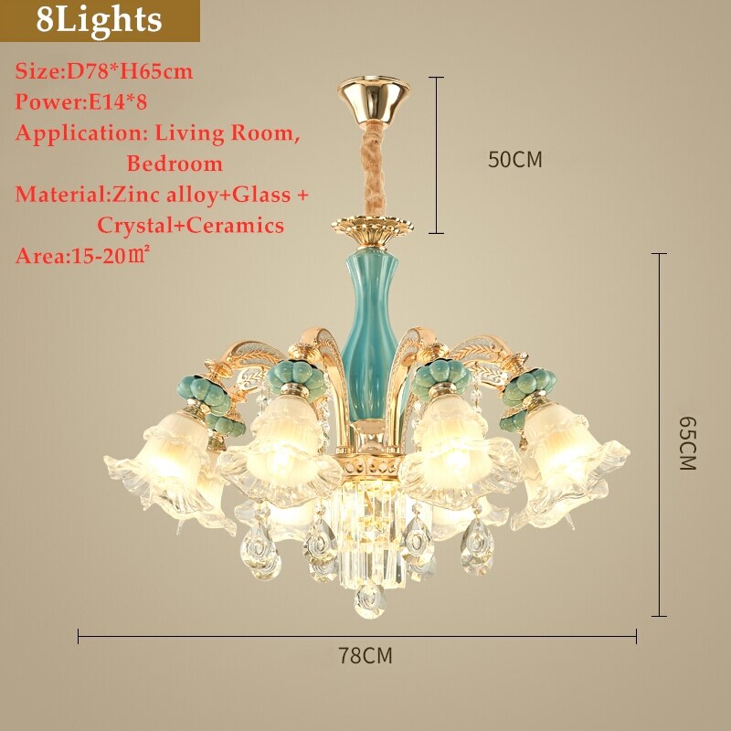 Gold New Crystal Chandeliers Lamp Living Room Modern Bedroom Led Chandelier Dining Room Lighting Lamp Crystal Lamp E14 Led Lighs