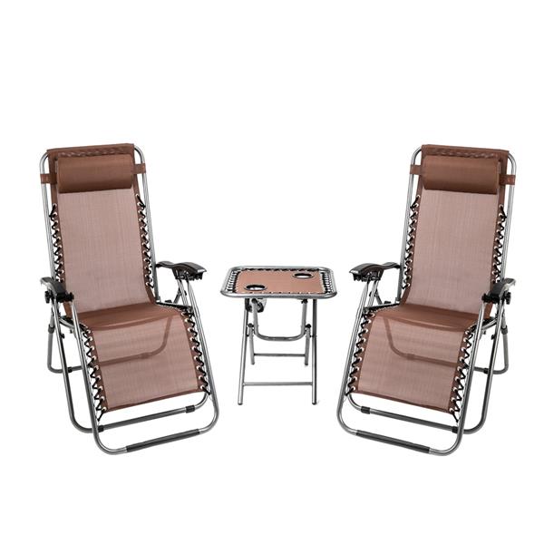 2PCS/set Folding Lounge Chair with Zero Gravity