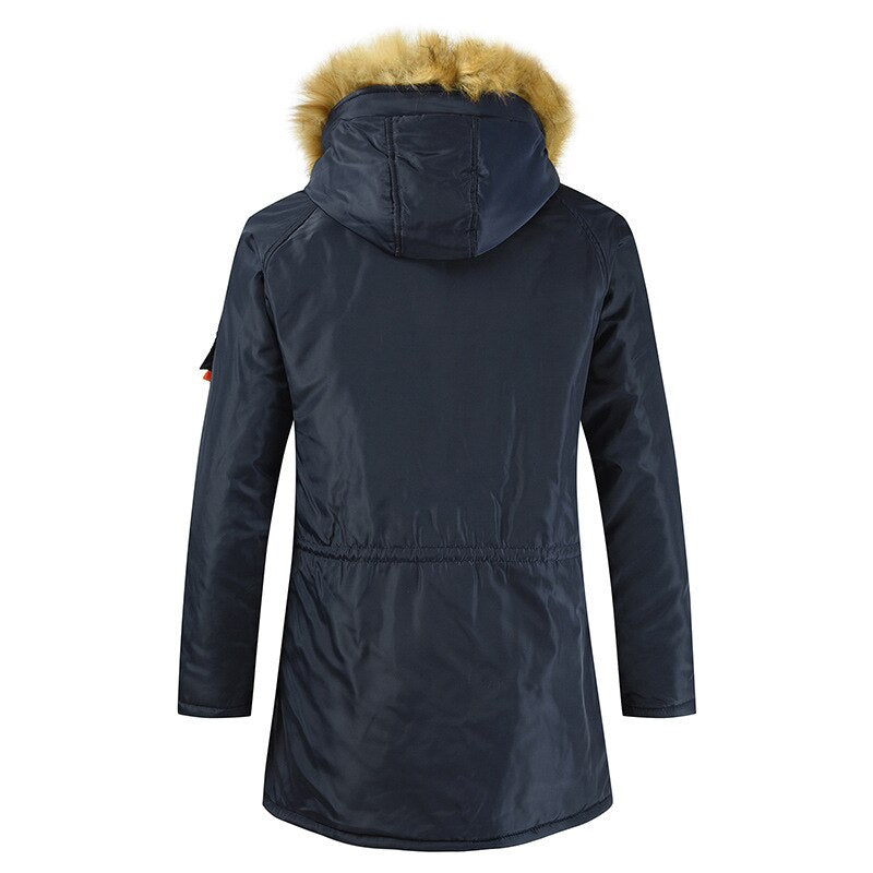 HIEXHSE Winter Jacket Men Parka Coat Brand Padded  Artificial Fur Medium-long Thick Parkas Snowjacket Coat Warm Clothing