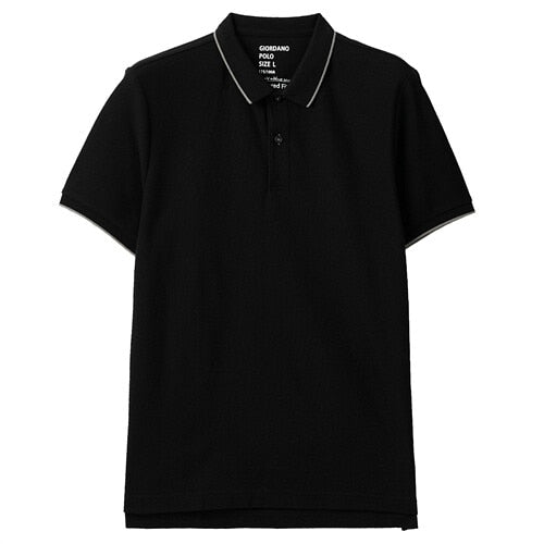 Giordano Men Polos Tipping Short Sleeve Polo Shirt Mesh Structure Ribbed Flat Collar Contrast Cauasual Polo 01011425