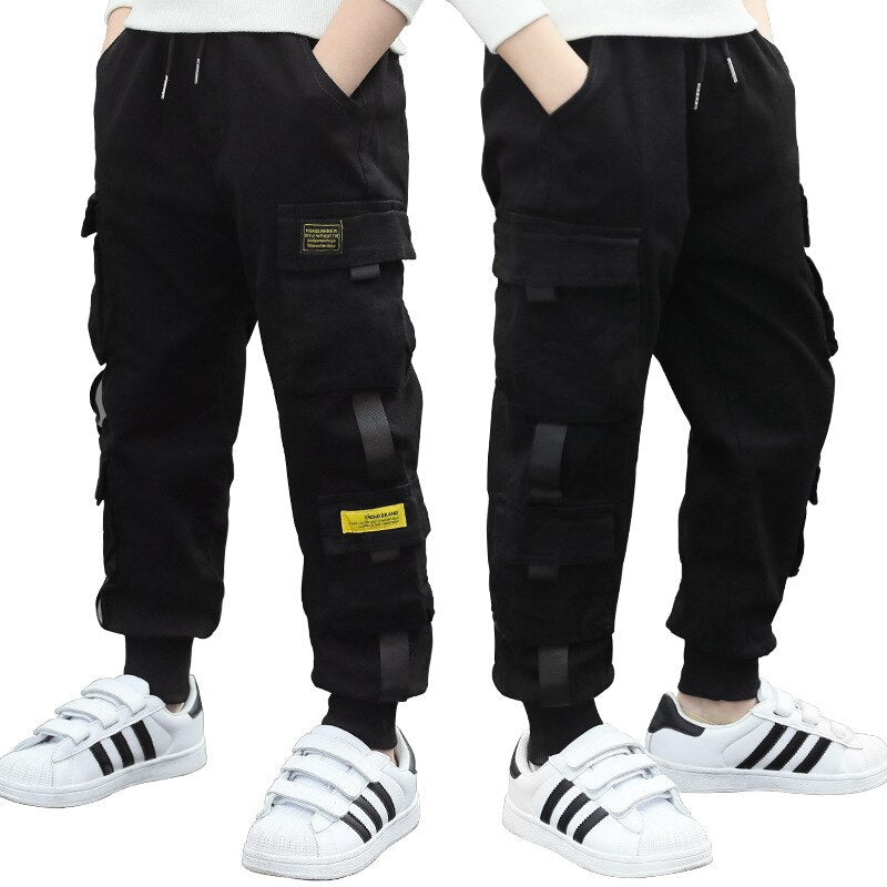 New Children Pants Trend Clothing Boys Pants Letter Pattern Cargo Pants Elastic Waist Harem Pants Baby Teenage Trousers For Kids