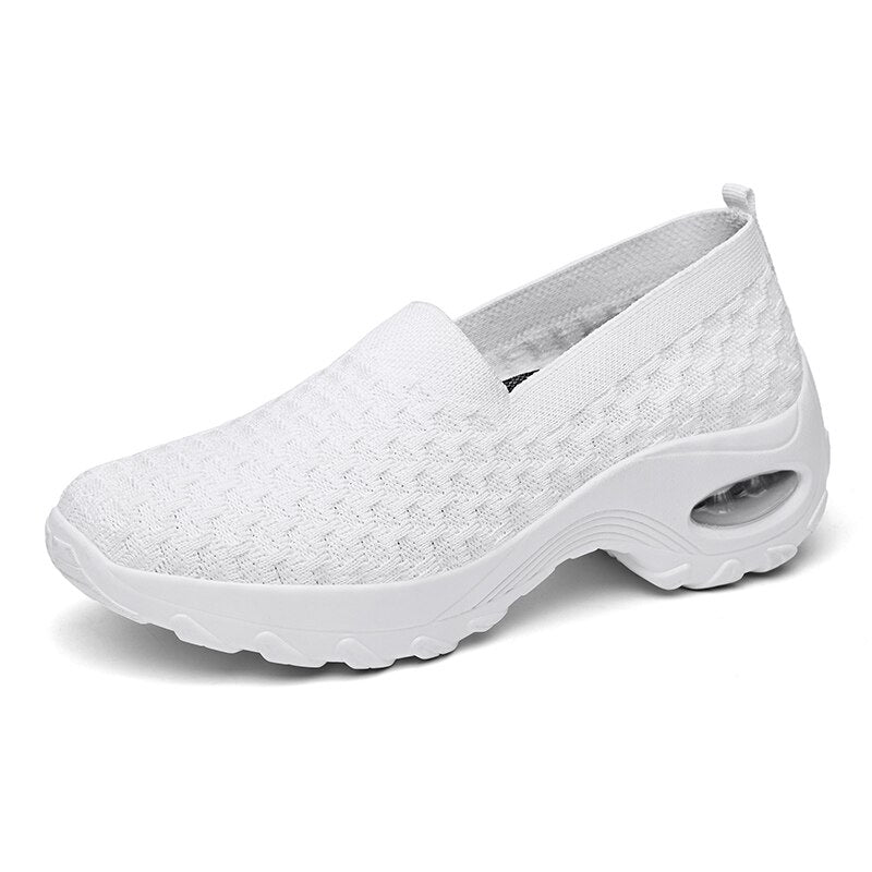 2022 New Light Toning Shoes Women&#39;s Black Summer Mesh Shoes Trendy White Sneakers Spring 42 41 40 Indoor Shape Up Shoes Wedge