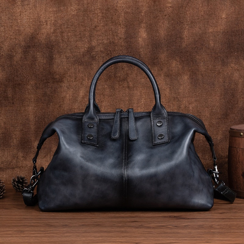 2022 New Hand Painted Women Handbag Luxury Genuine Cowhide Leather Dumpling Bag Large Capacity Vintage Top-handle Bag For Female