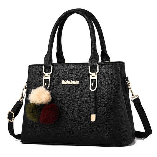 Vento Marea Classic Tote Bag For Women 2021 Winter New Pu Leather Ladies Shoulder Bag Large Capacity Hairball Purse And Handbags