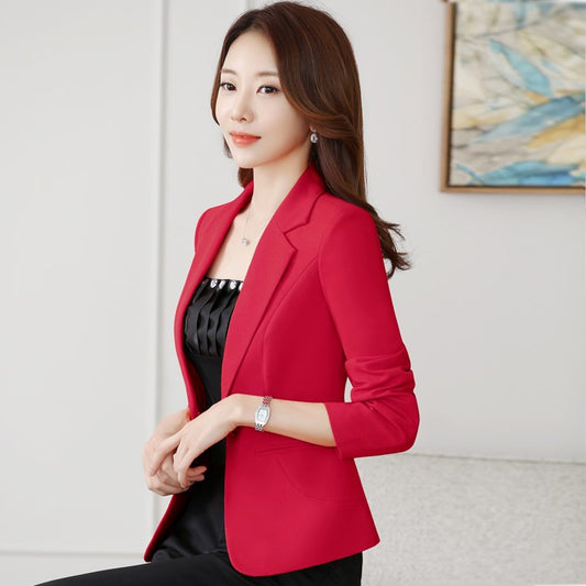 Oversize 5XL Autumn Casual Women Suit Coat Solid Blazer Office White Tops Jacket Slim Black Blazers Female Business Work Clothes