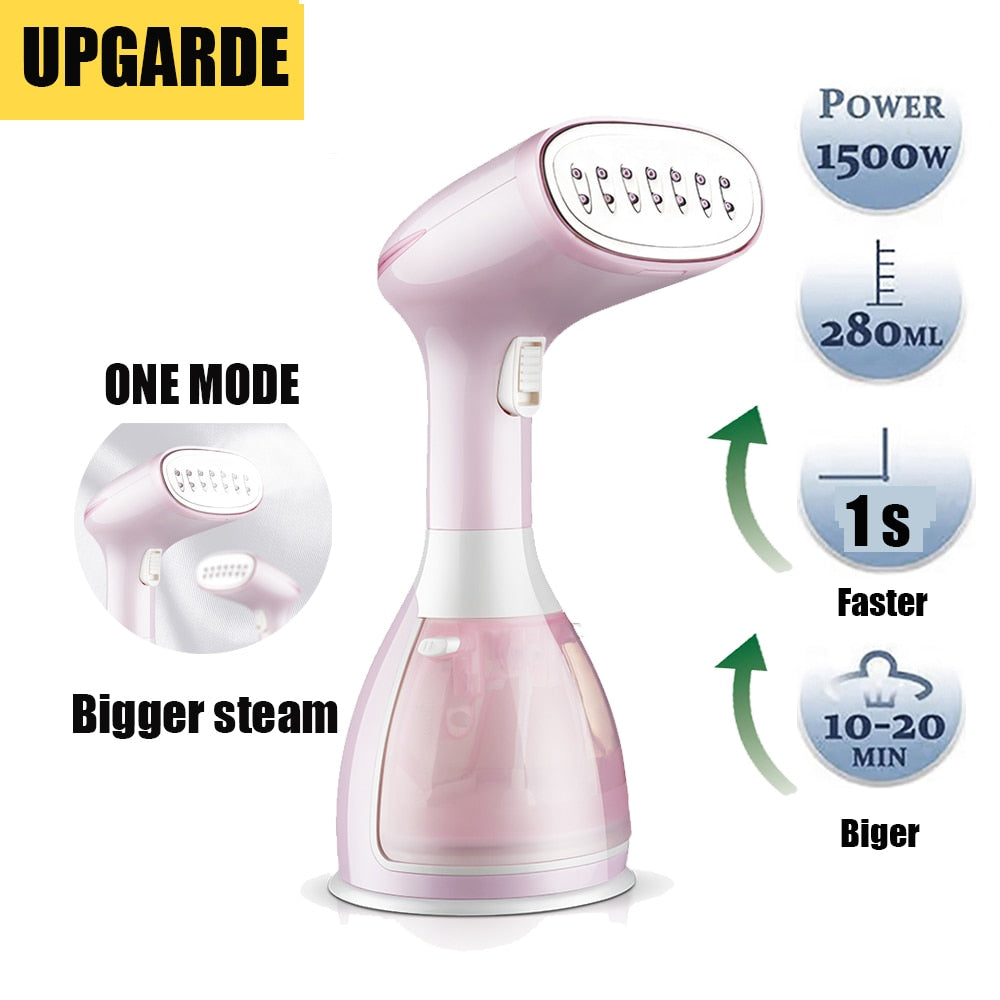 1Seconds 1500W Handheld Steamer Powerful Garment Steamer Portable Fast-Heat Steam Iron Ironing Machine for Home Travel