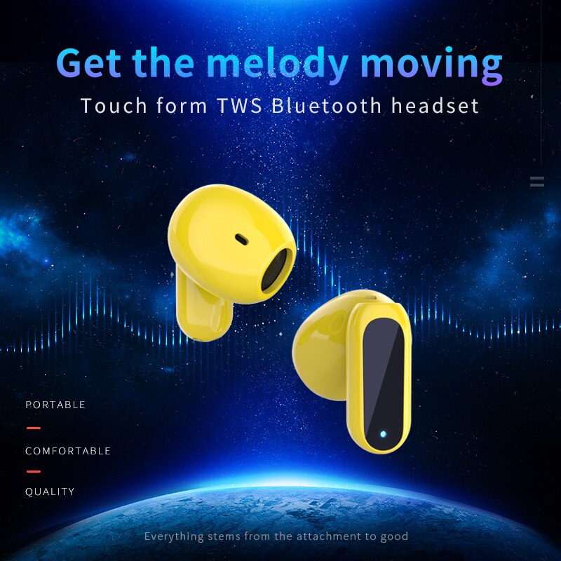 TWS Wireless Headphone HiFi Stereo Earbuds Sports Waterproof Headset Bluetooth 5.2 Touch Mini Earphones for Huawei Xiaomi iPhone