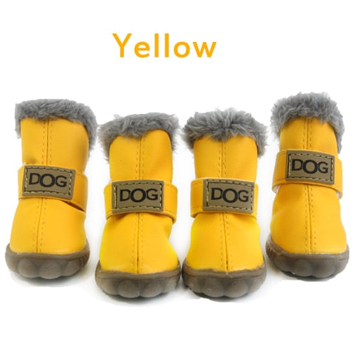 Winter Pet Dog Shoes Warm Snow Boots Waterproof Fur 4Pcs/Set Small Dogs Cotton Non Slip XS For ChiHuaHua Pug Pet Product PETASIA