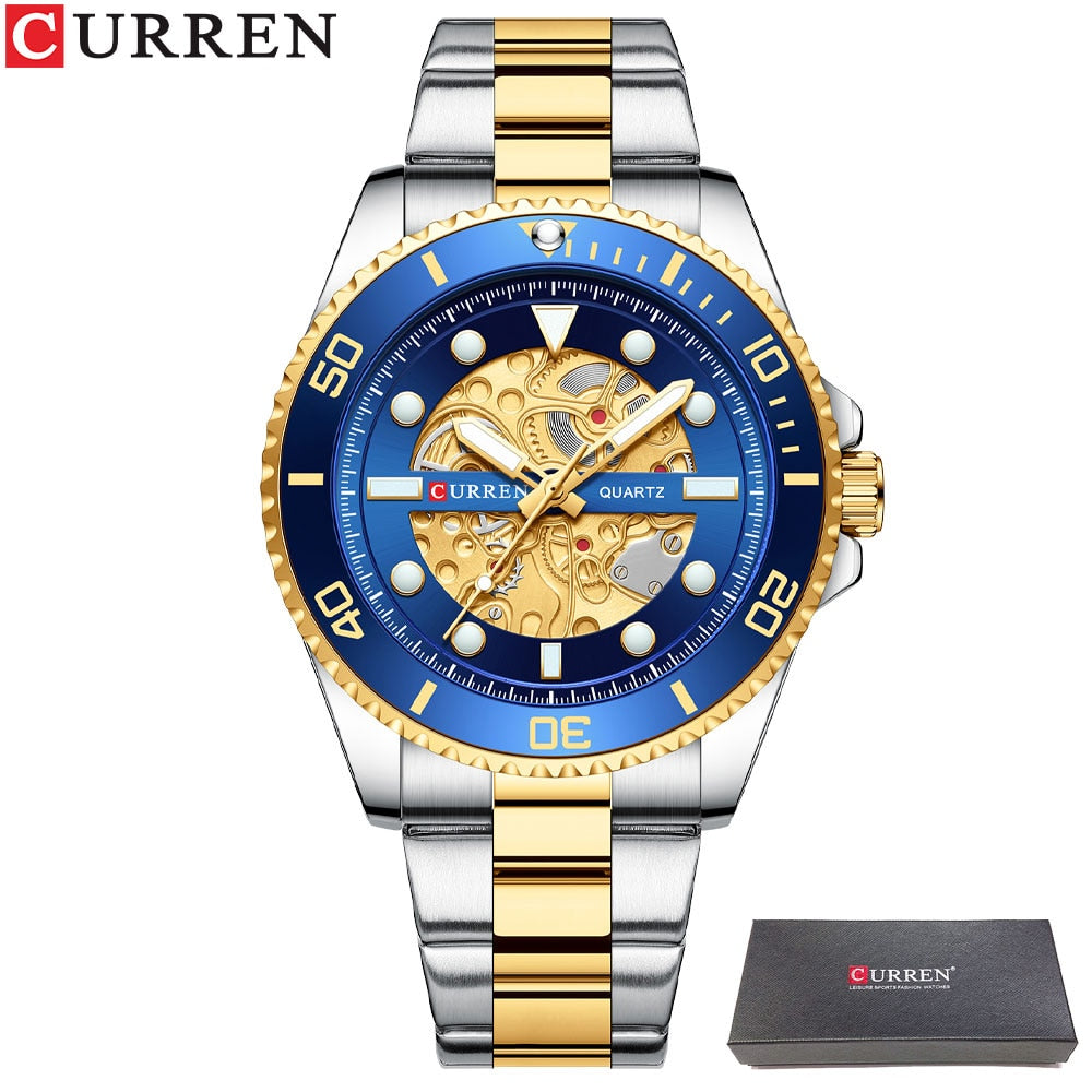 CURREN Top Brand Luxury Men&#39;s Quartz Watches Exquisite Stainless Steel Fashion Classic Watches For Men Relogio Masculino