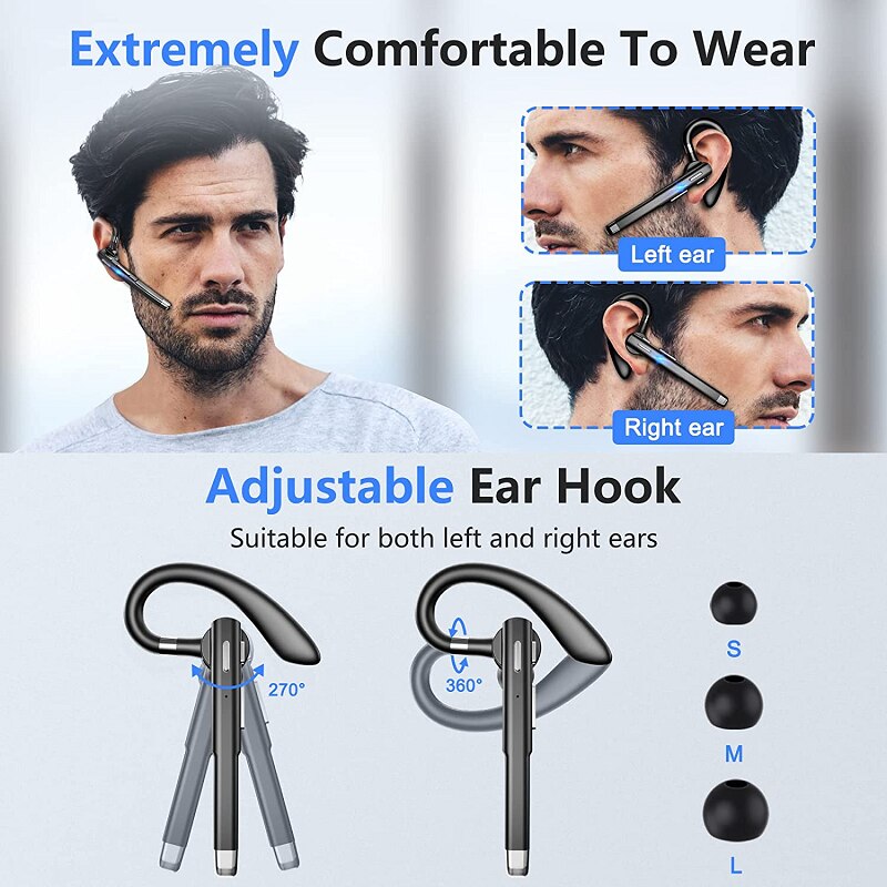 Bluetooth Earphones Wireless Bluetooth Headset HD With CVC8.0  Microphone Noise Reduction Function Suitable For Smart Phone