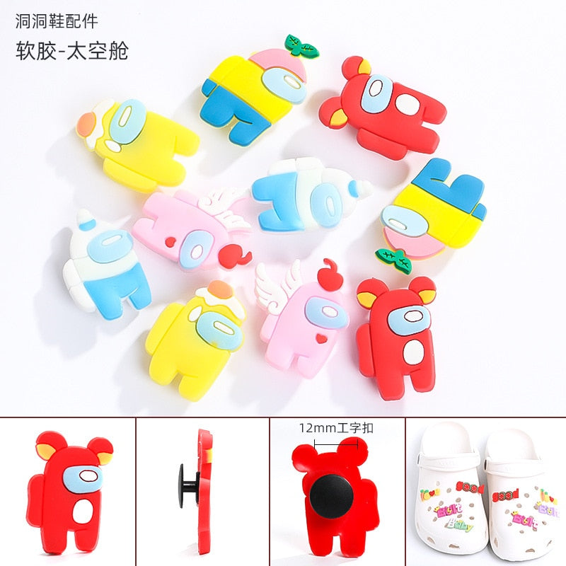 Shoe Charms Decoration Buckle carton chocolate ice cream fruit acrylic M JIBZ DIY combiation for croc friend gift 10pcs/set