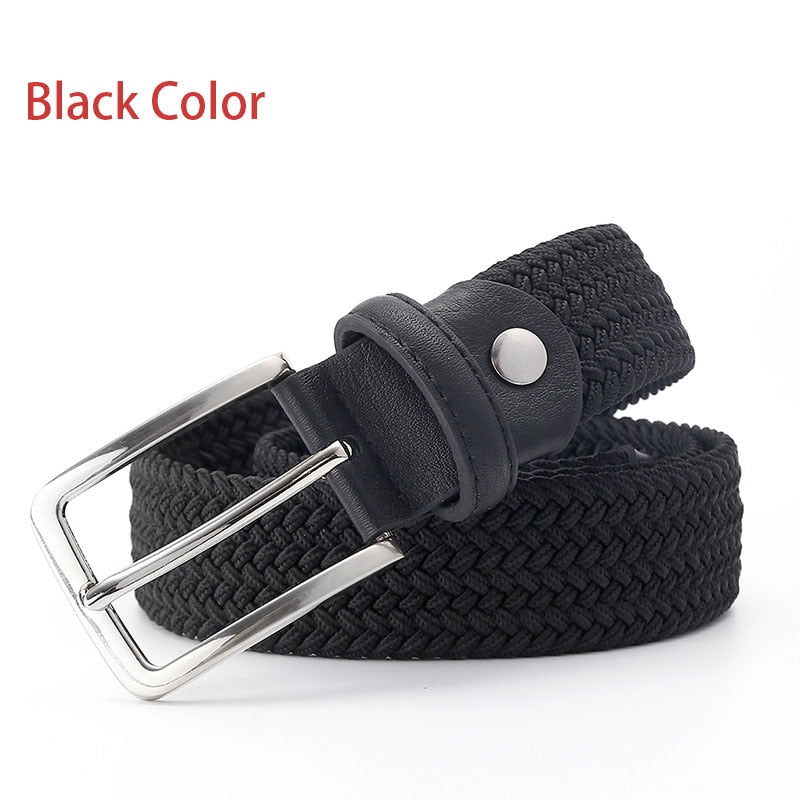 Green Longer Elastic Belts For Men Woven Braided Fabric Comfort Stretch Casual Belts 1-3/8&quot; Wide Hot Metal Stretch 160 cm Belt