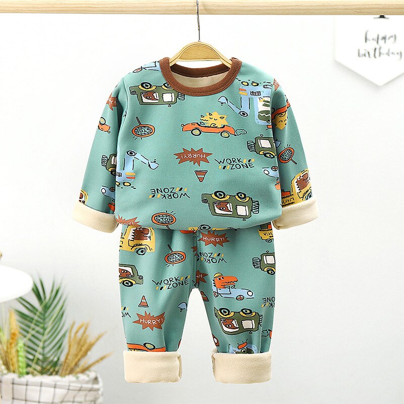 Kids Set Toddler Clothes Suits Boys Pajamas Set Children Wear Cotton Animals Spring Autumn Clothes Pants Girls Small Nightwear