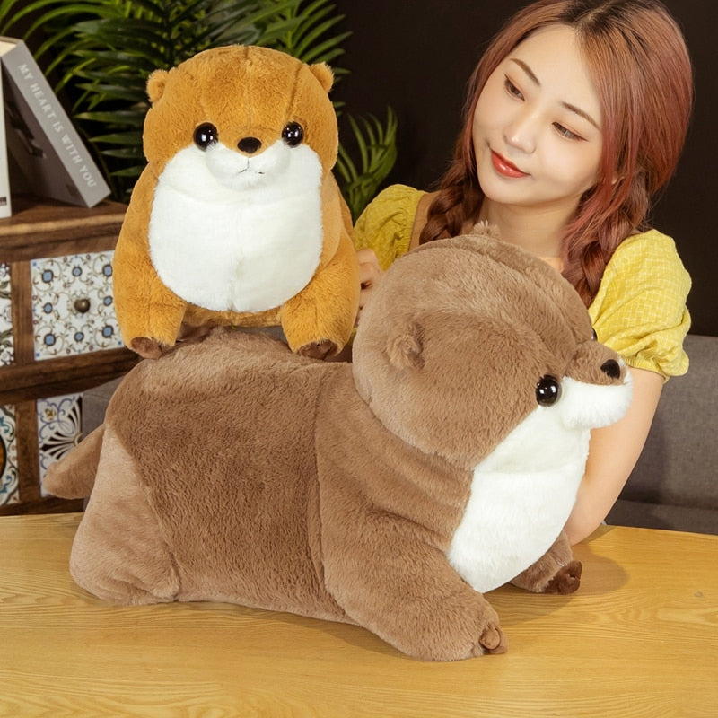 Simulation Cute Lutra Plush Toys Stuffed Realistic Otter Animal Doll Soft Seal Pillow for Kids Girls Birthday Gift