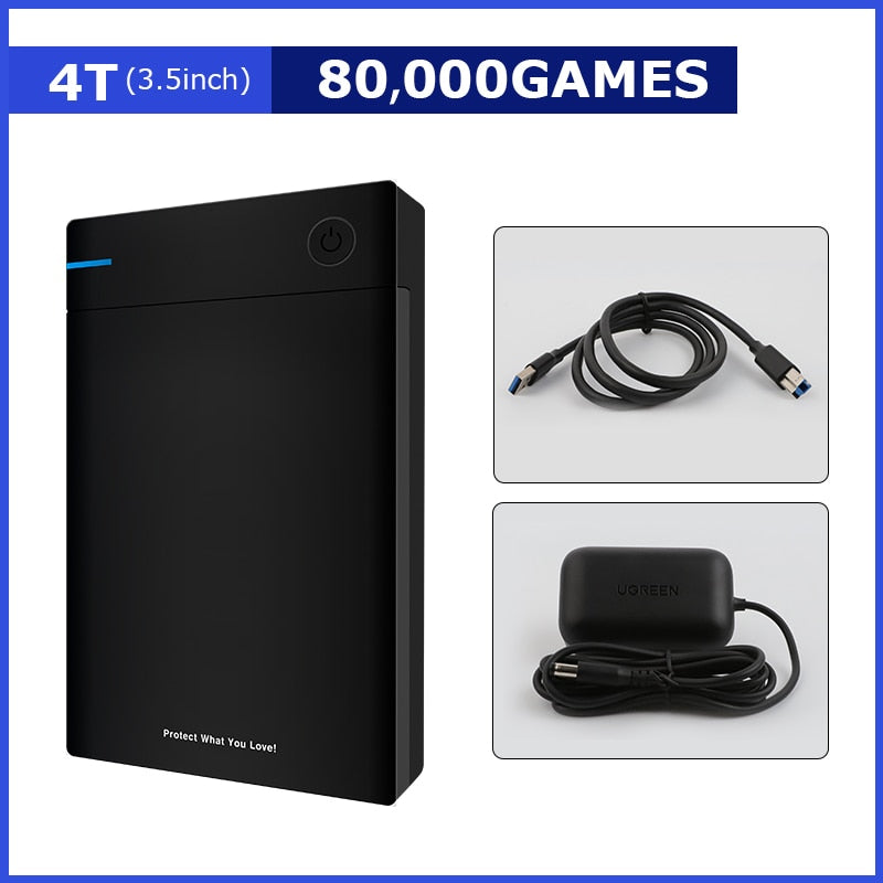 12T Hyperspin External Hard Drive With 100000+ Retro Games For PS3/PS2/PS1/PSP/SS/X BOX/Game Cube/WII Portable HDD For Windows