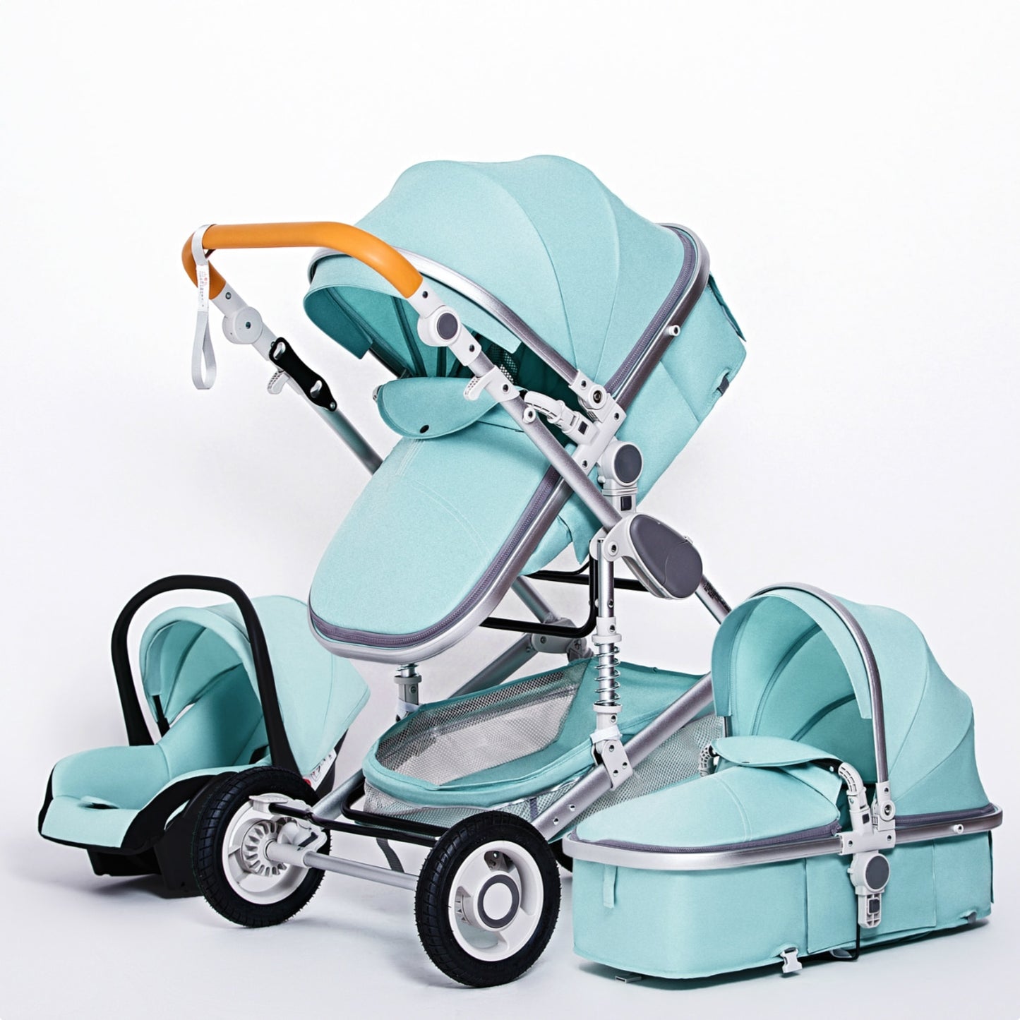 Luxurious Baby Stroller 3 in 1 Portable Travel Baby Carriage Folding Prams Aluminum Frame High Landscape Car for Newborn Baby