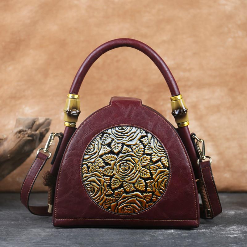 MOTAORA Retro Women Bag Handmade Embossed Handbag For Women High Quality Leather Shoulder Bag Ladies Luxury Vintage Bags Female