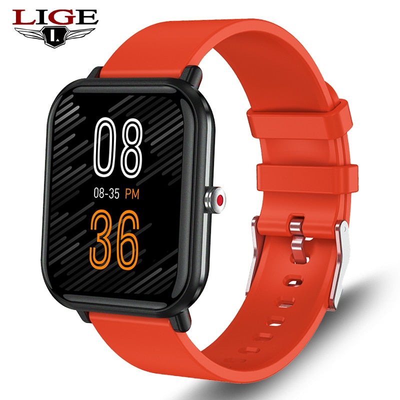 LIGE 2022 New Smart watch Ladies Full touch Screen Sports Fitness watch IP67 waterproof Bluetooth For Android iOS Smartwatch Men