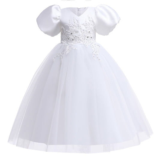 Baby Girls Flower Princess Ball Gown Party Tutu Trailing Dress For Brithday Wedding Kids Christmas Dresses Children Clothing