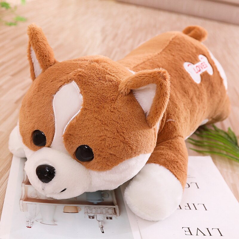 60/80/100cm Lovely Corgi Dog Plush Toy Stuffed Soft Animal Cartoon Pillow Gift for Kids Children