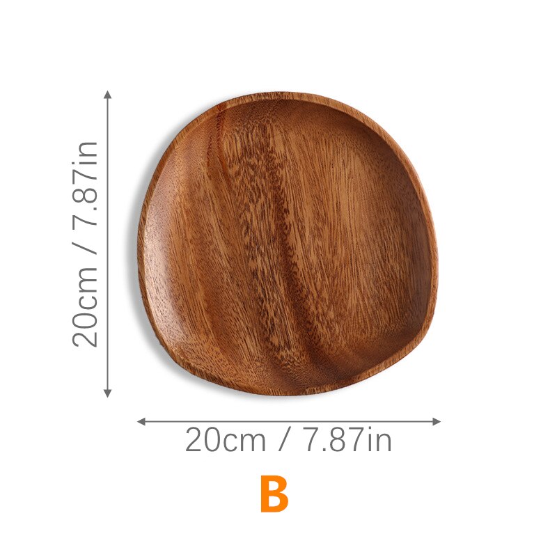 Lovesickness Wood Irregular Oval Pan Whole Wood Solid Wood Tray Plate Fruit Dishes Saucer Tea Tray Dessert Dinner Plate Tablewar