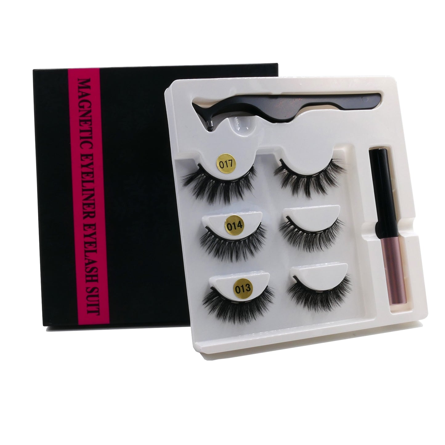 Magnetic Eyelashes 3D Mink Eyelashes Makeup Magnetic Lashes Eyeliner Tweezers Set Natural False Lashes Short Faux Cils