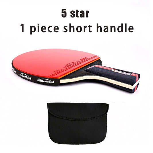 Professional Tennis Table Racket Short Long Handle Carbon Blade Rubber With Double Face Pimples In Ping Pong Rackets With Case