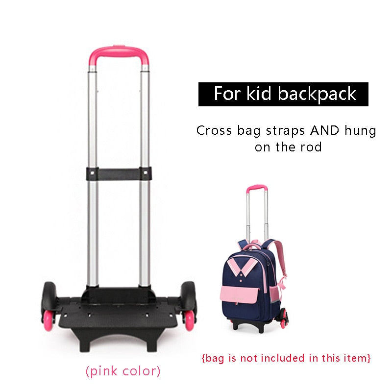 SUN EIGHT Kid Trolley Backpack Wheeled Bag School Bag Luggage For Children Wheels Expandable Rod High Function Trolly