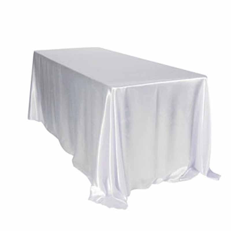 Black White Wedding Satin Tablecloth Table Cloth Rectangle For Hotel Banquet Party Events Decoration Table Cover Topper Overlay