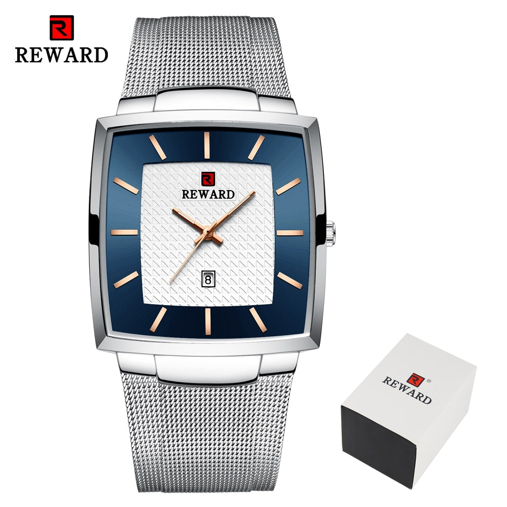 REWARD Fashion Blue Men&#39;s Watches 2022 New Top Luxury Brand Watch Men Business Waterproof Stainless Steel Quartz Wristwatch