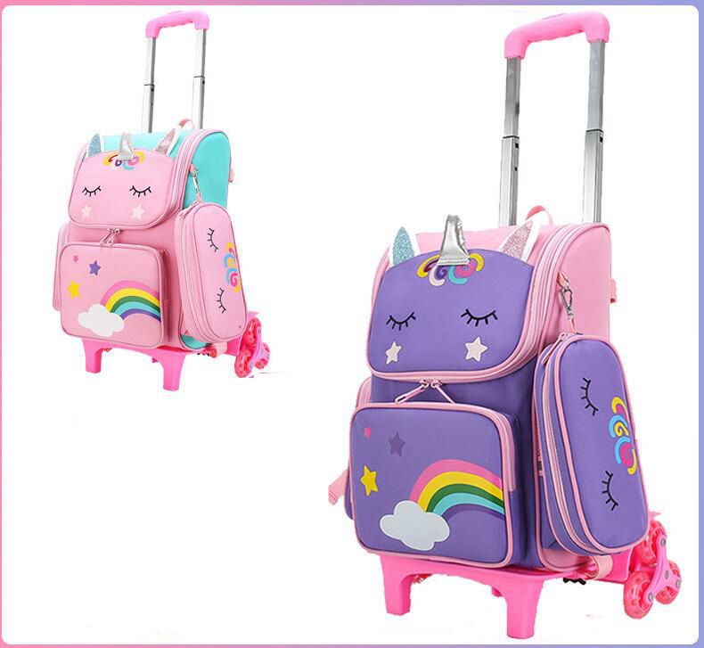 School Wheeled Backpack bag set for girls Trolley Bag with Wheels  school Rolling Backpack Bags Kids Rolling Bacpack Trolley Bag