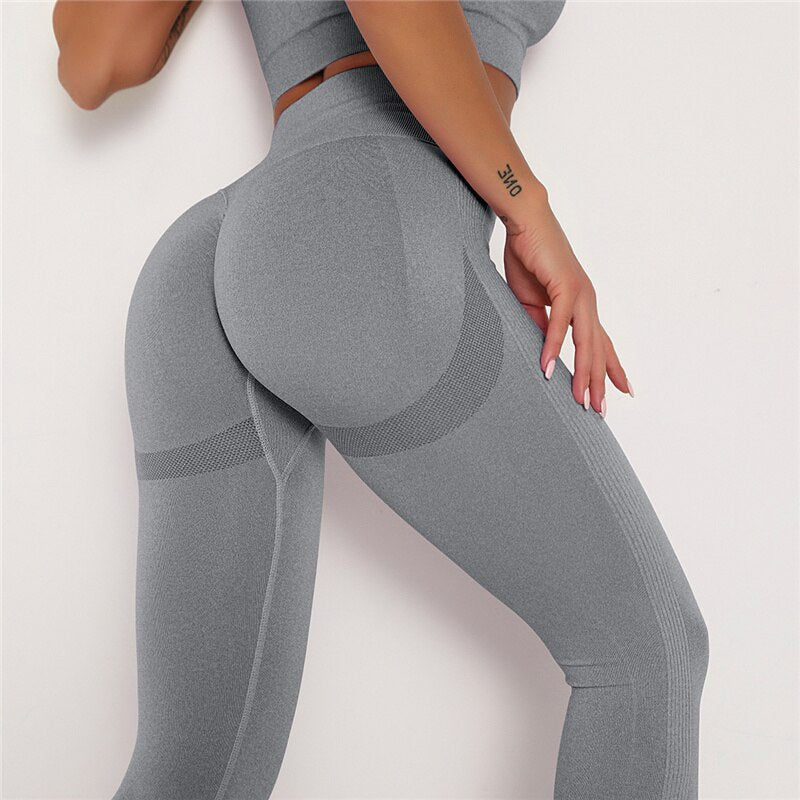 Rooftrellen Women Gym Yoga Seamless Pants Sports Clothes Stretchy High Waist Athletic Exercise Fitness Leggings Activewear Pants