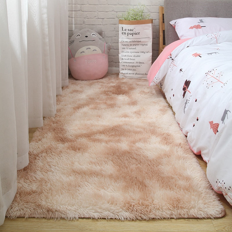 Pink Carpet For Girls Shaggy Children&#39;s Floor Soft Mat Living Room Decoration Teen Doormat Nordic Red Fluffy Large Size Rugs