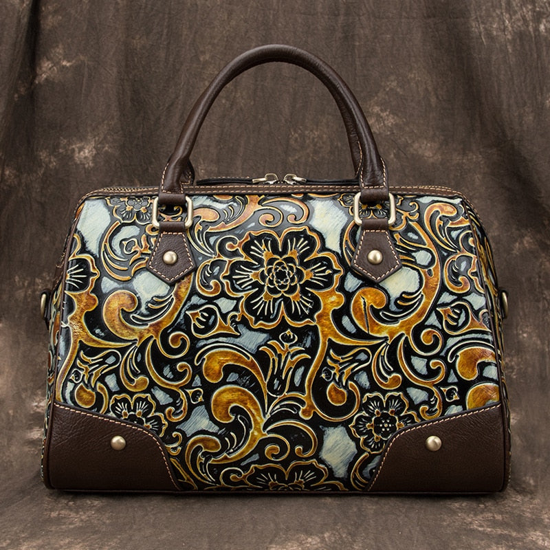 Motaora Women&#39;s Bag Female Luxury Bag Genuine Leather Retro Hand Bags For Women Handmade Embossing Shoulder&amp;Crossbody Bags 2022