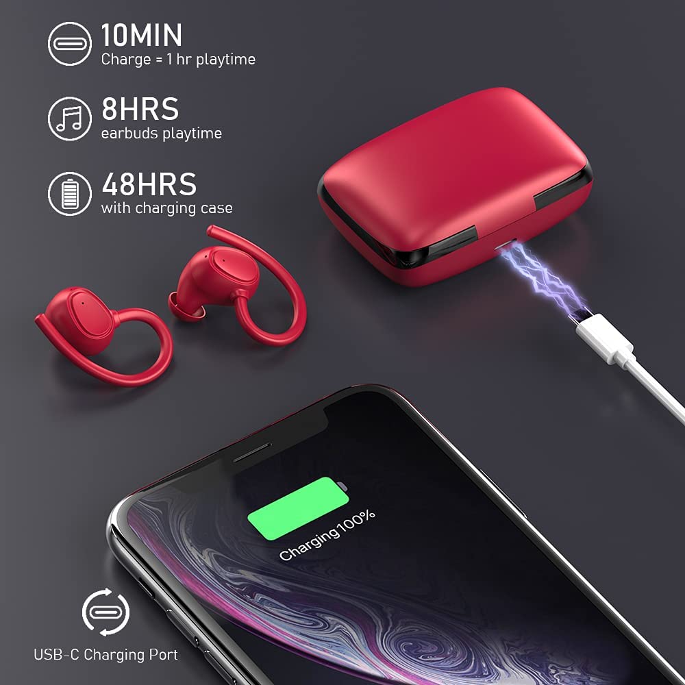 TWS Bluetooth-Compatible Earphone IPX7 Waterproof Wireless 5.1 Headphone Sports Noise Reduction Earduds With Microphone Headsets