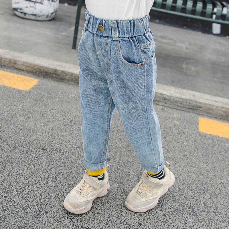 Baby Jeans Solid Color Jeans For Girls Spring Autumn Jeans Boy Girl Casual Style Toddler Girl Clothes