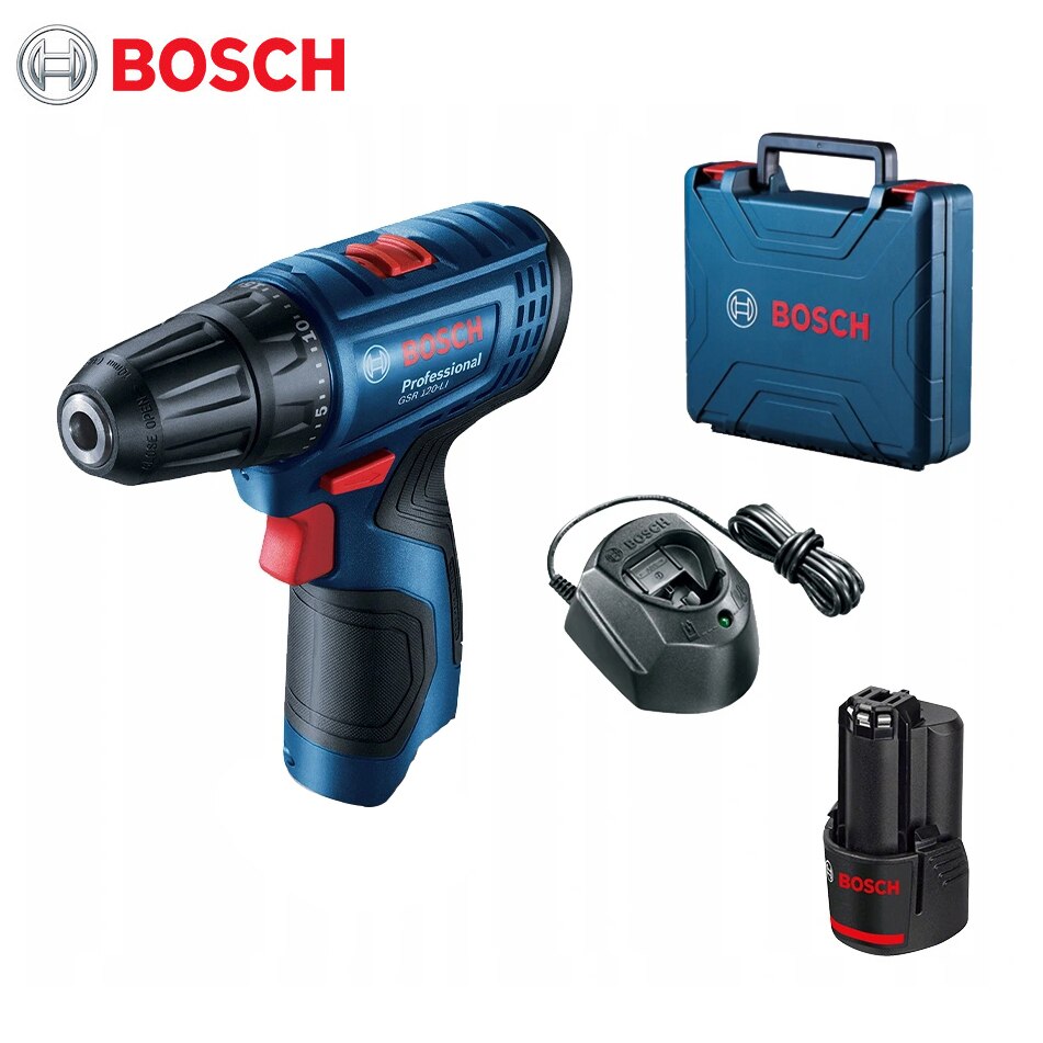 Original Bosch Electric Drill GSR 120-LI 12V Rechargeable Cordless Electric Drill Multi-function Home DIY Screwdriver Power Tool