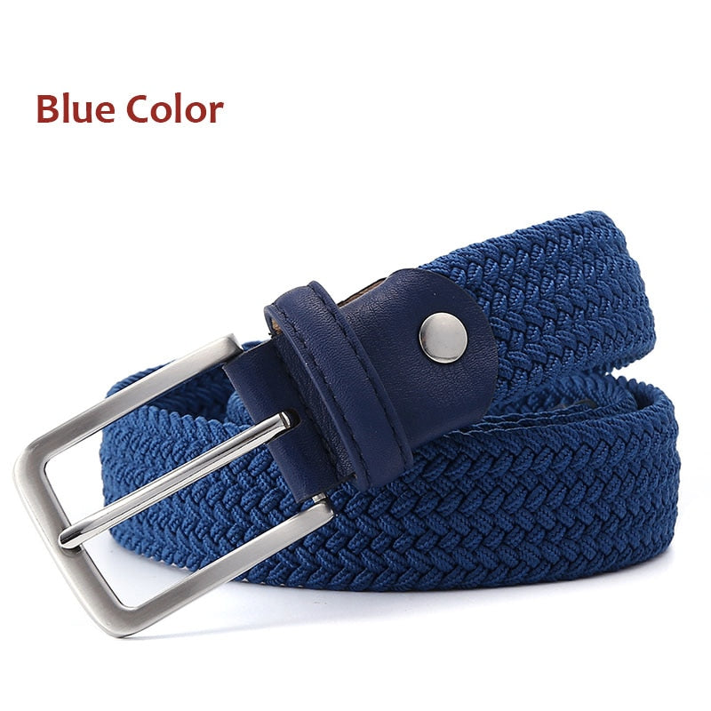 Green Longer Elastic Belts For Men Woven Braided Fabric Comfort Stretch Casual Belts 1-3/8&quot; Wide Hot Metal Stretch 160 cm Belt