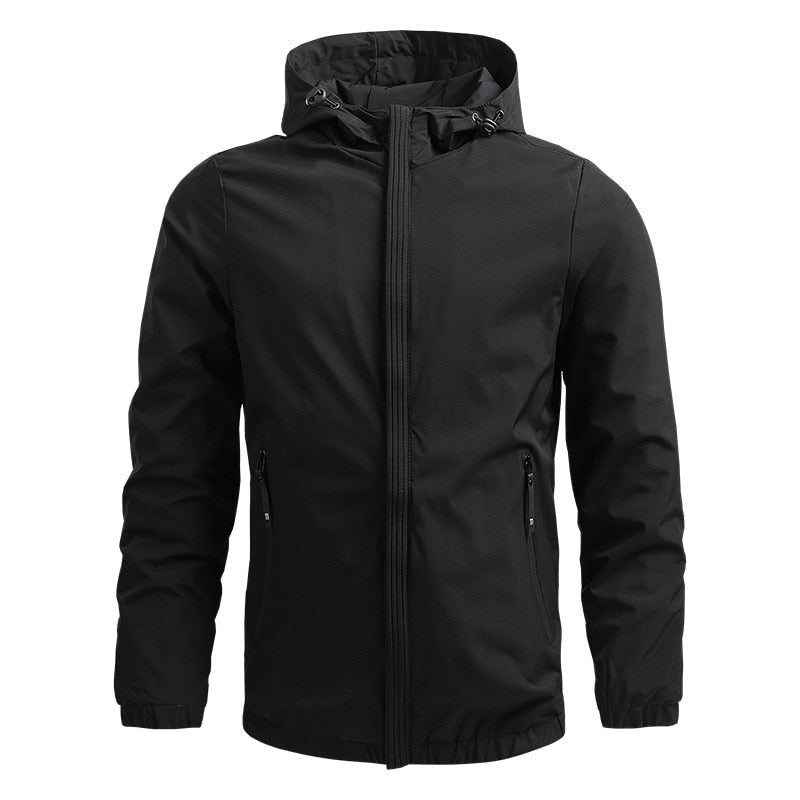 Windproof Jacket Men Waterproof Breathable Brand Casual Sports Outdoor Soild Hooded Coat Male Jackets Hardshell Wind Jacket Men