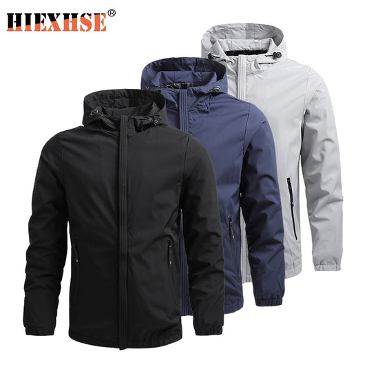 Windproof Jacket Men Waterproof Breathable Brand Casual Sports Outdoor Soild Hooded Coat Male Jackets Hardshell Wind Jacket Men