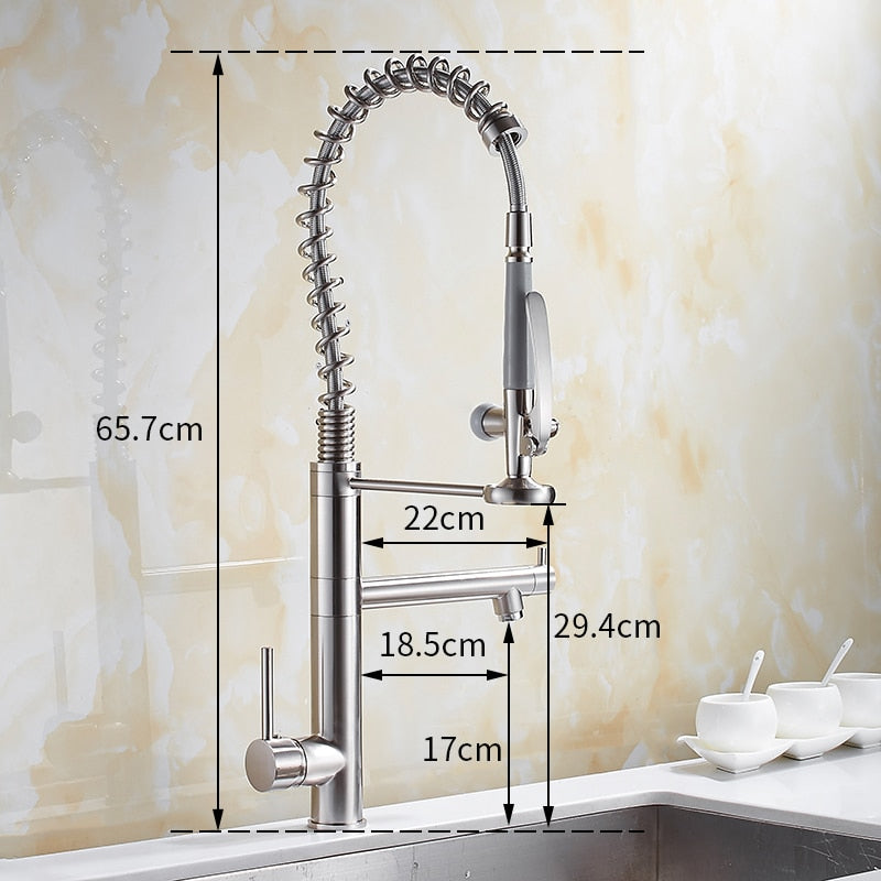 Kitchen Faucet Chrome Brass Tall kitchen faucet mixer Sink Faucet Pull Out Spray Single Handle Swivel Spout Mixer Taps MH-4829
