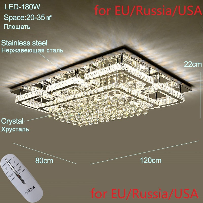 Modern crystal ceiling lights living room luxury silver ceiling light bedroom led Ceiling Lamps dining crystal Fixtures kitchen