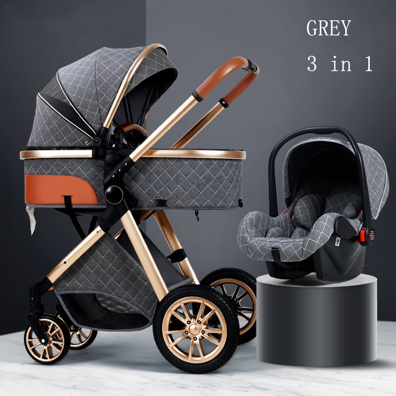 Fashion Baby Stroller 3 in 1 Baby Travel System Newborn Baby Cart Portable Pushchair Baby Cradel Infant Carrier Free Shipping