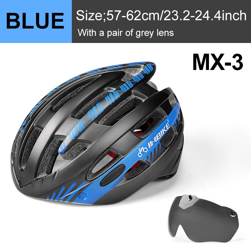 INBIKE Cycling Helmet Ultralight Bicycle Helmets Man with Goggles MTB Bike Helmet Men Women Mountain Road Sport Specialiced MX-3