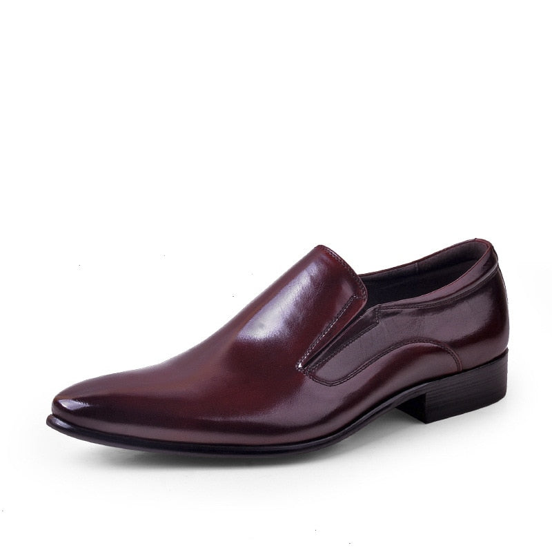 Desai Top Layer Cowhide Shoes Men&#39;s Shoes Genuine Leather Business Dress Shoes Men British Pointed Toe Formal Slip-On Shoes