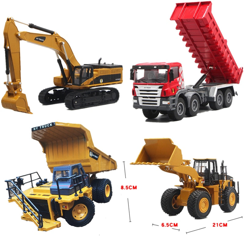 1:50 Scale 18CM Dump Trucks Excavator Diecast Metal Car Model Construction Vehicle Toys for Kids Birthday Gifts Car Collection