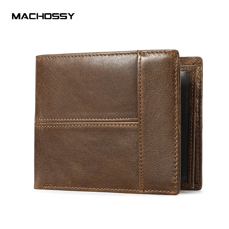 High Quality Men&#39;s Wallet Genuine Leather Wallets Men Splice Zipper Money Bag with Coin Pocket Male Purse Cards photo Holder