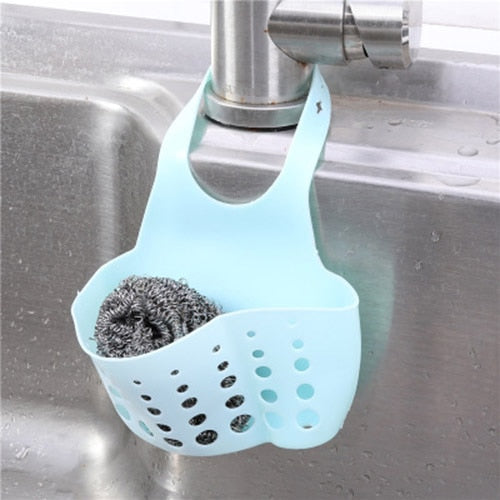 Simple Drain Rack Bathroom Sink Adjustable Basket Kitchen Silicone Soap Rack Drain Sponge Faucet Kitchen Tool Accessories